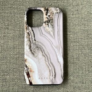 Burgundy Marble Phone Case - Gray and Brown